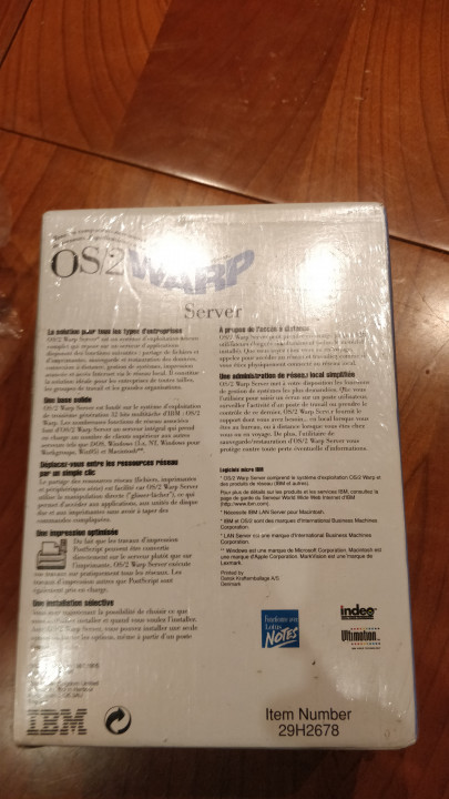 Image article Os2 v4 warp server upgrade, sous cellofane