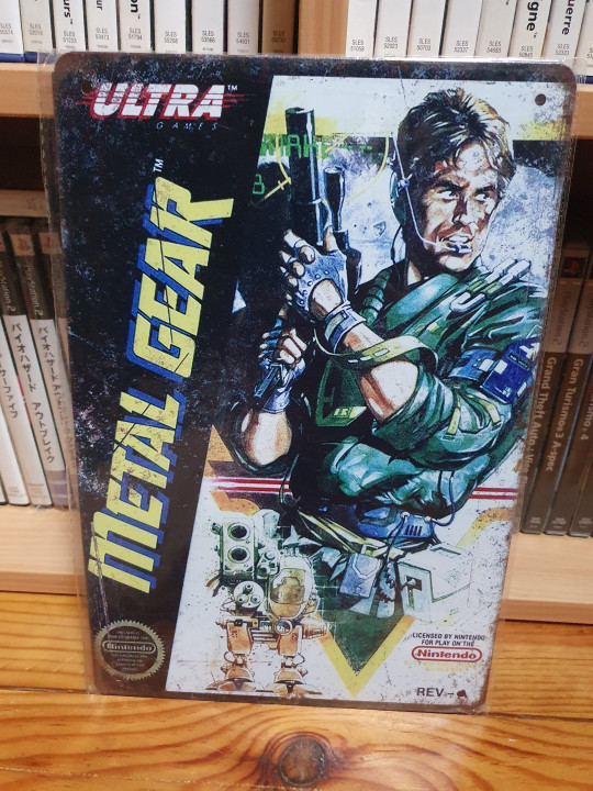 Image article Plaque en Métal jeux Metal gear sur nintendo nes