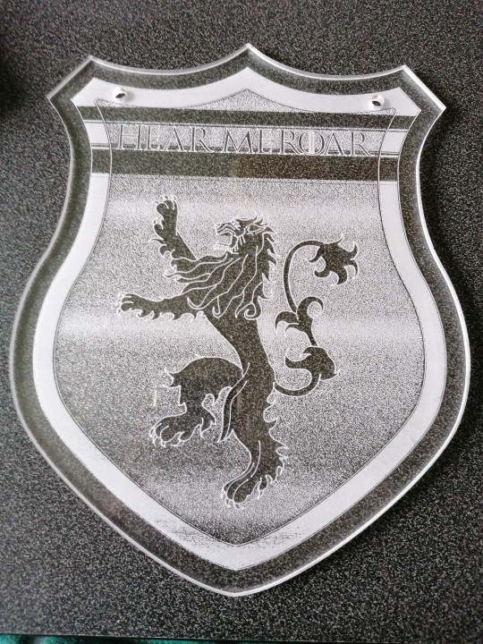 Image article Gravure laser blason lannister game of thrones