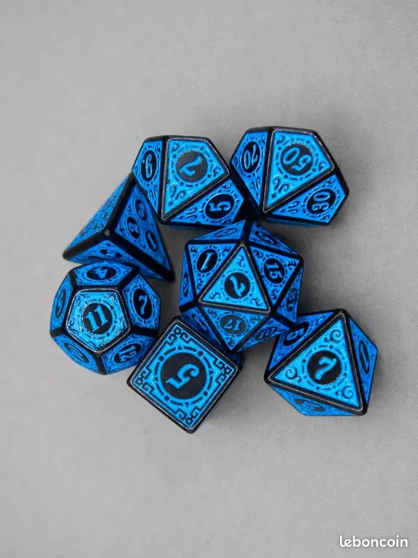 Set de dés vintage bleu